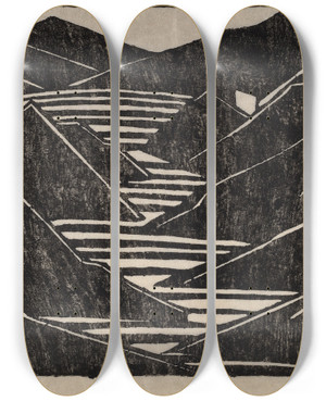 Triptych art skateboard deck of Jacoba Van Heemskerck Fjord by Jacoba Van Heemskerck (1876-1923)