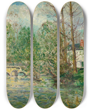 Triptych art skateboard deck of Maxime Maufra Paysage De Printemps Lavardin Loiretcher by Maxime Maufra (1861-1918)