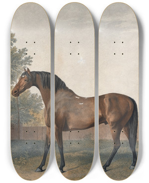 Triptych art skateboard deck of George Stubbs Anvil by George Stubbs (1724-1806)