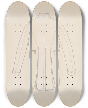 Triptych art skateboard deck of Dorothea Mierisch Boys Cutaway Jacket_2 by Dorothea Mierisch