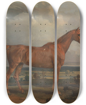 Triptych art skateboard deck of James Ward Hunter In A Landscape by James Ward (1769-1859)