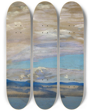 Triptych art skateboard deck of Nicholas Roerich Islands by Nicholas Roerich (1874-1947)