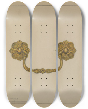 Triptych art skateboard deck of Janet Riza Drawer Pull_3 by Janet Riza (20-)