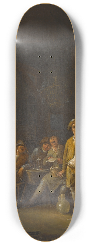 Egbert van Heemskerck the Younger - A Tavern Interior With Peasants Drinking And Singing 8.25 inch art skate deck Egbert van Heemskerck the Younger - A Tavern Interior With Peasants Drinking And Singing 8.25 inch art skate deck