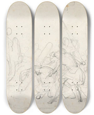 Triptych art skateboard deck of Nicaise De Keyser Christ Falls Under The Cross by Nicaise De Keyser (1813-1887) Triptych art skateboard deck of Nicaise De Keyser Christ Falls Under The Cross by Nicaise De Keyser (1813-1887)