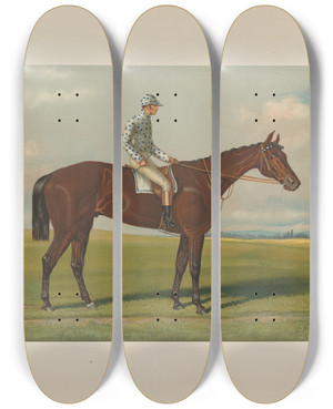 Triptych art skateboard deck of Henry Stull Foxhall by Henry Stull (1851-1913)
