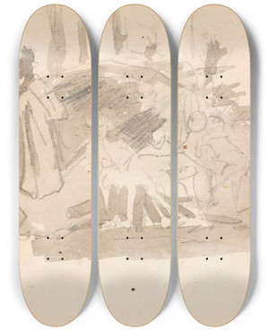 Triptych art skateboard deck of Winslow Homer Soldiers Camping by Winslow Homer (1836-1910) Triptych art skateboard deck of Winslow Homer Soldiers Camping by Winslow Homer (1836-1910)