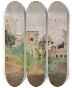 Triptych art skateboard deck of Jan Cigliski Temple From The Journey To India_1 by Jan Ciaglinski (1858-1913) Triptych art skateboard deck of Jan Cigliski Temple From The Journey To India_1 by Jan Ciaglinski (1858-1913)