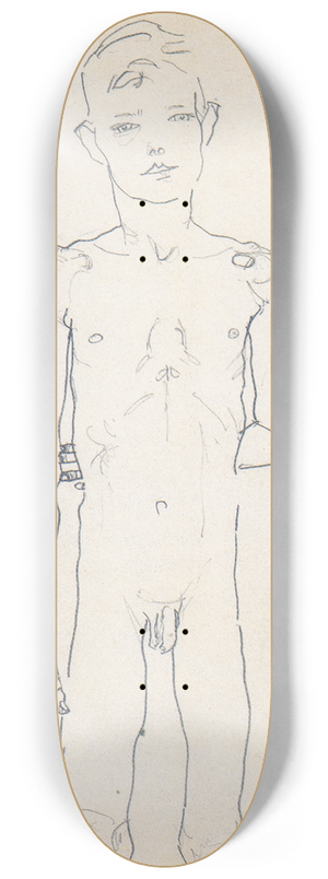 Egon Schiele - Akt eines stehenden Knaben 8.25 inch art skate deck