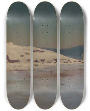 Triptych art skateboard deck of Ladislav Mednynszky Winter Landscape_2 by Ladislav Mednyanszky (1852-1919)