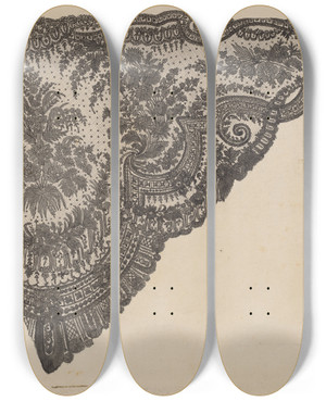 Triptych art skateboard deck of Isabelle De Strange Shawl_2 by Isabelle De Strange