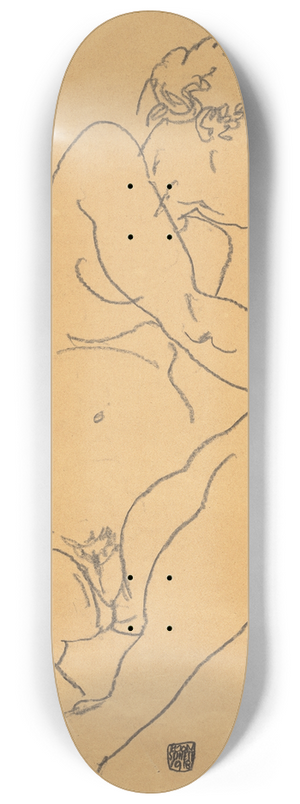 Egon Schiele - Female Nude Bending to the Left 8.25 inch art skate deck