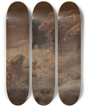 Triptych art skateboard deck of August Friedrich Schenck Moutons by August Friedrich Schenck (1828-1901) Triptych art skateboard deck of August Friedrich Schenck Moutons by August Friedrich Schenck (1828-1901)