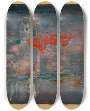 Triptych art skateboard deck of Karl Wiener Traum_3 by Karl Wiener (1901-1949)