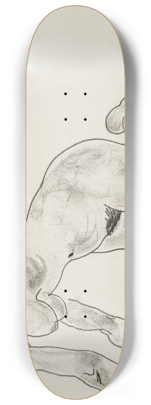 Egon Schiele - Hockender weiblicher Akt 8.25 inch art skate deck
