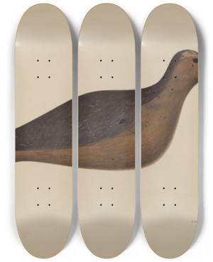 Triptych art skateboard deck of Chris Makrenos Decoy by Chris Makrenos (20-)