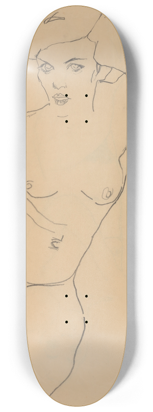 Egon Schiele - Kneeling FemaleNude 8.25 inch art skate deck