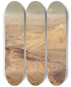 Triptych art skateboard deck of Frederic Edwin Church Landscape Near Petra by Frederic Edwin Church (1826-1900) Triptych art skateboard deck of Frederic Edwin Church Landscape Near Petra by Frederic Edwin Church (1826-1900)
