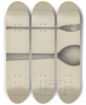 Triptych art skateboard deck of Karl Joubert Pewter Spoon by Karl Joubert