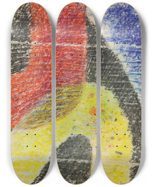 Triptych art skateboard deck of Lszl Moholynagy Untitled by Laszlo Moholy Nagy (1895-1946)