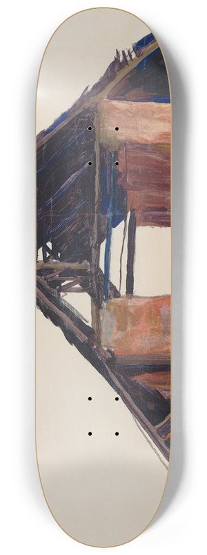 Egon Schiele - Old Gable 8.25 inch art skate deck