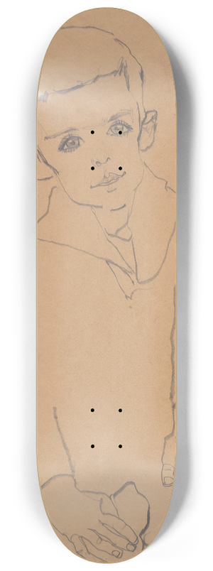 Egon Schiele - Portrait of Herbert Rainer 8.25 inch art skate deck