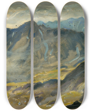 Triptych art skateboard deck of Otakar Tfl View From Rysy by Otakar Stafl