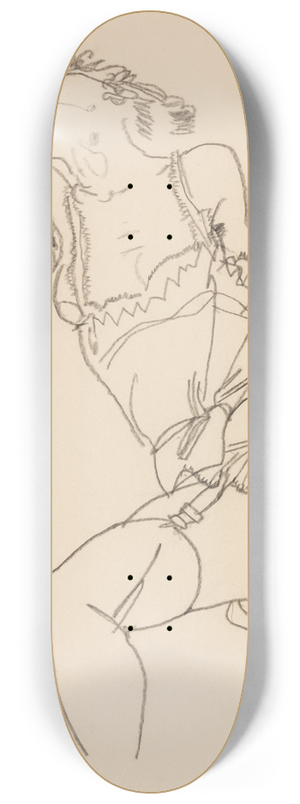 Egon Schiele - Reclining Model in Chemise and Stockings 8.25 inch art skate deck