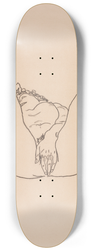 Egon Schiele - Reclining Nude with Boots 8.25 inch art skate deck