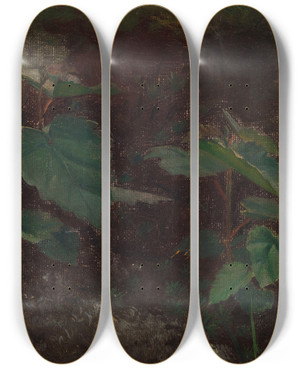 Triptych art skateboard deck of Torsten Wasastjerna Tree Plants Sketch For The Painting Fairy Tale Princess by Torsten Wasastjerna (1863-1924)