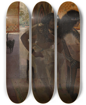 Triptych art skateboard deck of Georges Antoine Rochegrosse De Tijd Van De Faraos by Georges Antoine Rochegrosse (1859-1938)