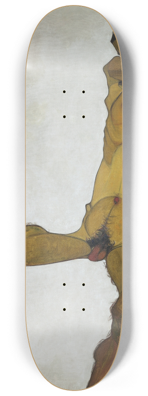 Egon Schiele - Seated Male Nude (Self-Portrait) 8.25 inch art skate deck