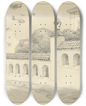 Triptych art skateboard deck of Ferdinand Boberg Kna by Ferdinand Boberg (1860-1946)