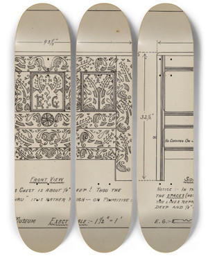 Triptych art skateboard deck of John Dieterich Chest_1 by John Dieterich
