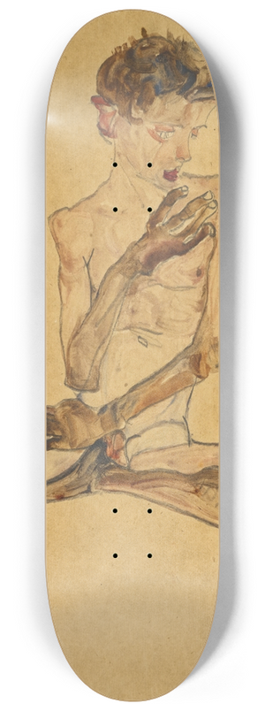 Egon Schiele - Sitzender Junge (Seated Boy) 8.25 inch art skate deck Egon Schiele - Sitzender Junge (Seated Boy) 8.25 inch art skate deck