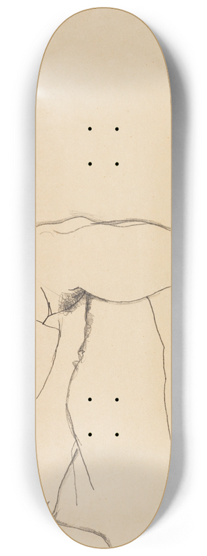Egon Schiele - Sitzendes Mdchen mit ausgestrecktem Arm und Bein 8.25 inch art skate deck