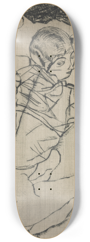 Egon Schiele - Squatting Woman 8.25 inch art skate deck