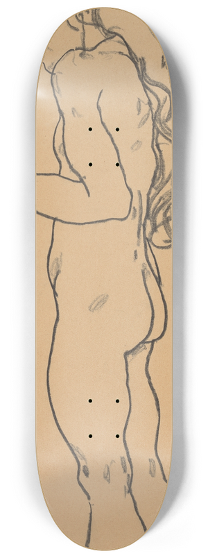 Egon Schiele - Standing Nude Girl, Facing Left 8.25 inch art skate deck