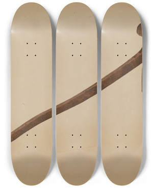 Triptych art skateboard deck of William Frank Hawsing Iron by William Frank