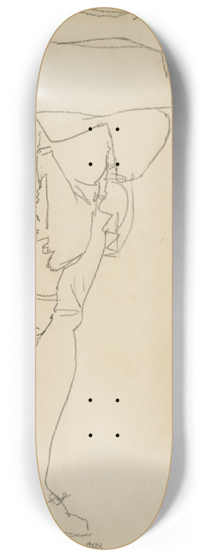 Egon Schiele - Stehend Frau, Beinstudie (Standing Woman, Leg Study) 8.25 inch art skate deck