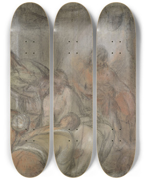 Triptych art skateboard deck of Jacopo Bassano The Mocking Of Christ_1 by Jacopo Bassano (1510-1592) Triptych art skateboard deck of Jacopo Bassano The Mocking Of Christ_1 by Jacopo Bassano (1510-1592)