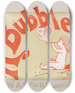 Triptych art skateboard deck of Awb Lincoln A Bubble by A.W.B. Lincoln (19-20-) Triptych art skateboard deck of Awb Lincoln A Bubble by A.W.B. Lincoln (19-20-)