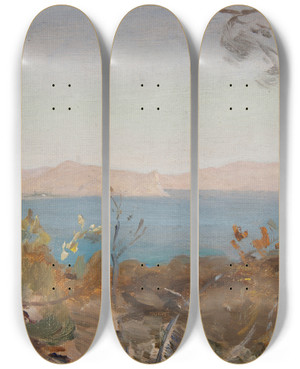 Triptych art skateboard deck of Jan Cigliski Sudak 3 by Jan Ciaglinski (1858-1913)