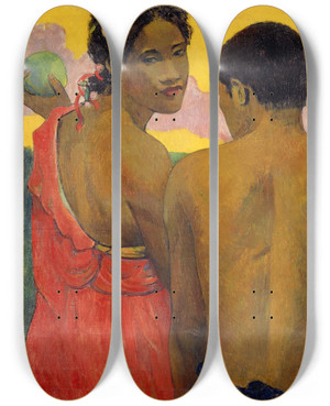 Triptych art skateboard deck of Paul Gauguin Three Tahitians by Paul Gauguin (1848-1903) Triptych art skateboard deck of Paul Gauguin Three Tahitians by Paul Gauguin (1848-1903)