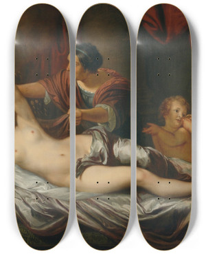 Triptych art skateboard deck of Danil Mijtens The Younger Dana by Daniel Mijtens The Younger (1644-1688)