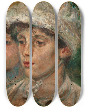 Triptych art skateboard deck of Eliseu Visconti Amigos Inseparveis by Eliseu Visconti (1866-1944)