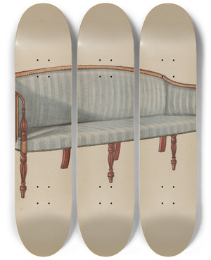 Triptych art skateboard deck of John Dieterich Sofa_2 by John Dieterich