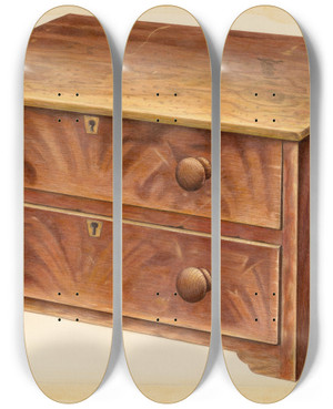 Triptych art skateboard deck of Wellington Blewett Bishop Hill Chest by Wellington Blewett (20-)