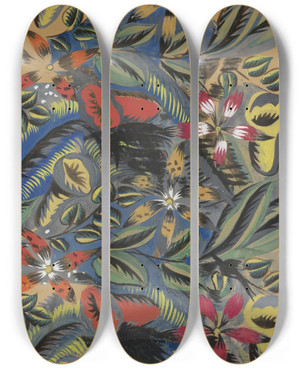 Triptych art skateboard deck of Raoul Dufy Composition Florale Aux Amarilis by Raoul Dufy (1877-1953)