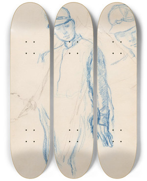 Triptych art skateboard deck of Edgar Degas Jockeys by Edgar Degas (1834-1917) Triptych art skateboard deck of Edgar Degas Jockeys by Edgar Degas (1834-1917)